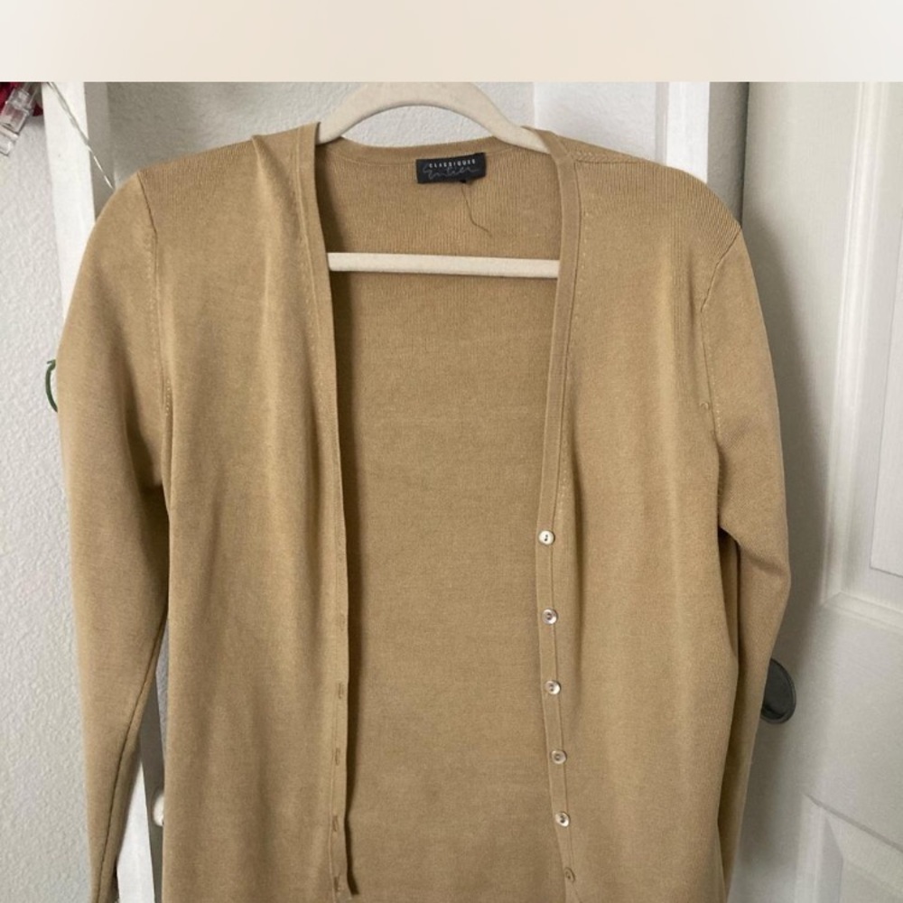 Dusty yellow button up cardigan